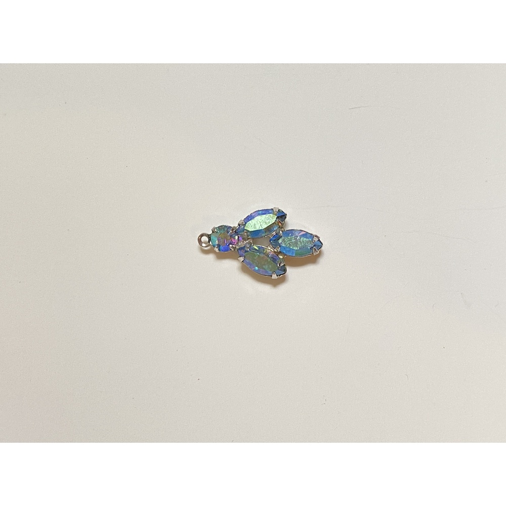 Vintage Aurora Borealis Crystal Marquise Pendant Charm Pendant Necklace